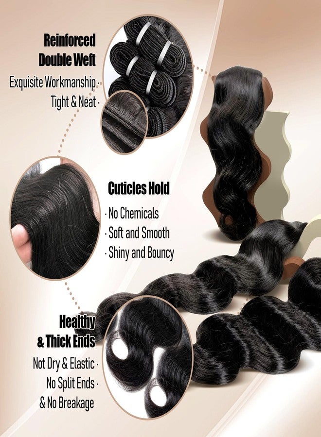 Lynch 15A Body Wave Bundles Human Hair, 18 20 22 Inch Real 100% Unprocessed Raw Cambodian Virgin Hair 3 Bundles, Plush Thick 105 Gram per Bundle Natural Black for Woman - Image 3