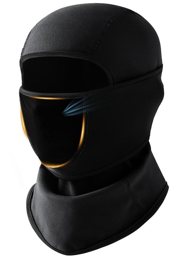 EUDOLAH Balaclava Ski Mask for Men Breathable Nose & Mouth Mesh Panel Winter Movable Face Cover Fleece Motorcycle Skiing Outdoor Activities Black - Image 1