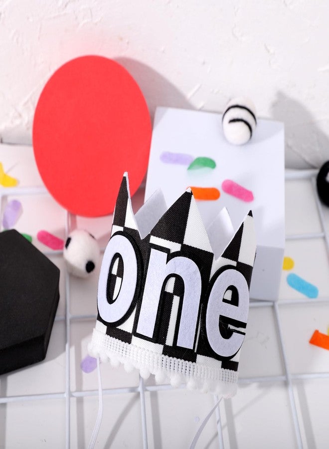 YOUAME Race Car 1st Birthday Crown - Plaid Party Crown, Boy Hat Outfit, Fast One Birthday Decor, Racing Photo Prop - Image 5