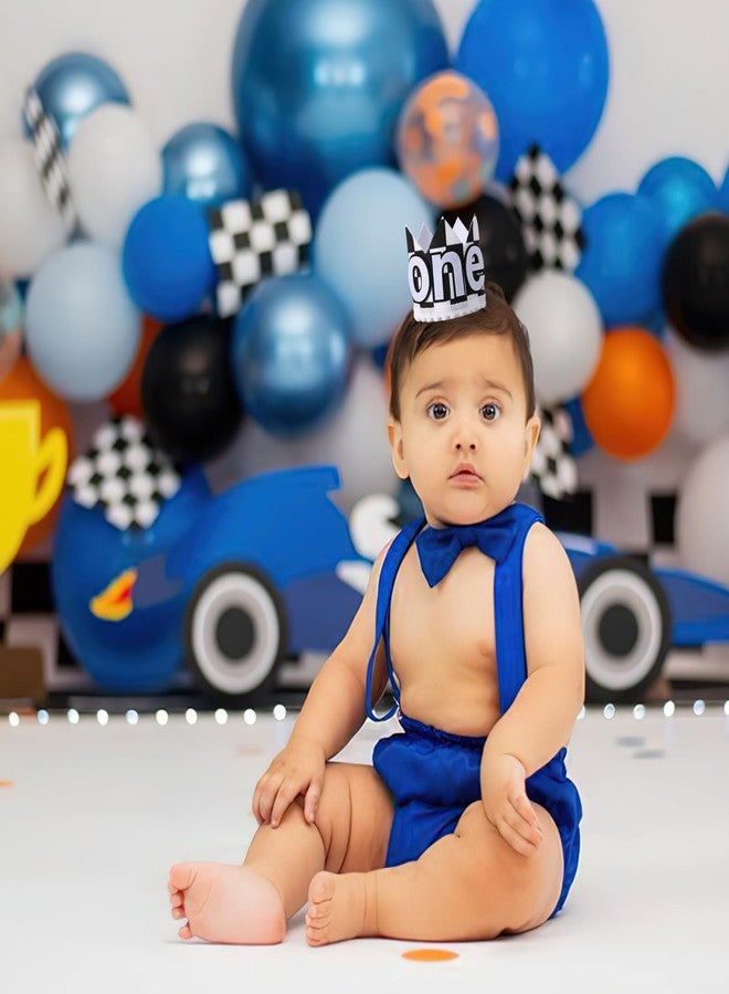 YOUAME Race Car 1st Birthday Crown - Plaid Party Crown, Boy Hat Outfit, Fast One Birthday Decor, Racing Photo Prop - Image 4