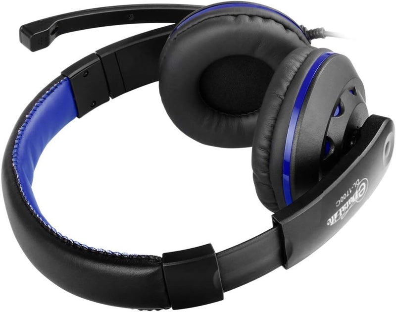 eDataLife Computer Headphones, With Microphone - Pc Game Headsets With Microphone And Mute Control For Office Zoom, Conference And Laptop, Ps4, Dl-1700C (Blue), Medium, Wired - Image 2