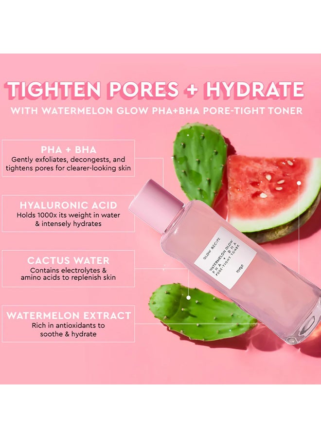 Glow Watermelon Glow PHA + BHA Pore-Tight Toner - Face Toner - Pore Minimizer & Gentle Facial Exfoliator For Tightening, Hydrating & Exfoliating - Glycerin, Watermelon & Cactus Water, 150ml - Image 2