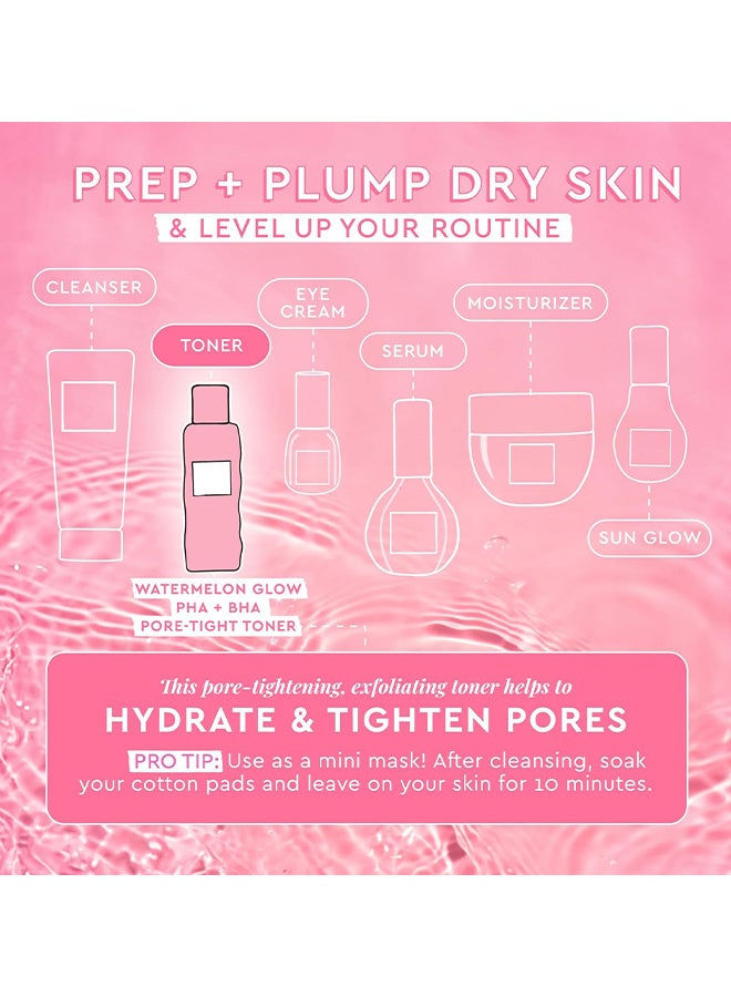 Glow Watermelon Glow PHA + BHA Pore-Tight Toner - Face Toner - Pore Minimizer & Gentle Facial Exfoliator For Tightening, Hydrating & Exfoliating - Glycerin, Watermelon & Cactus Water, 150ml - Image 5