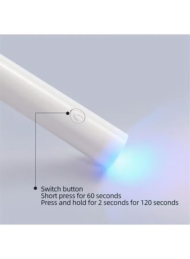 Ocean Mini Handheld UV Light for Gel Nails, Portable LED Nail Lamp, Rechargeable USB Nail Dryer, Portable Gel Polish Curing Lamp, Mini Nail Dryer for DIY at Home & Travel (White)  - Image 4