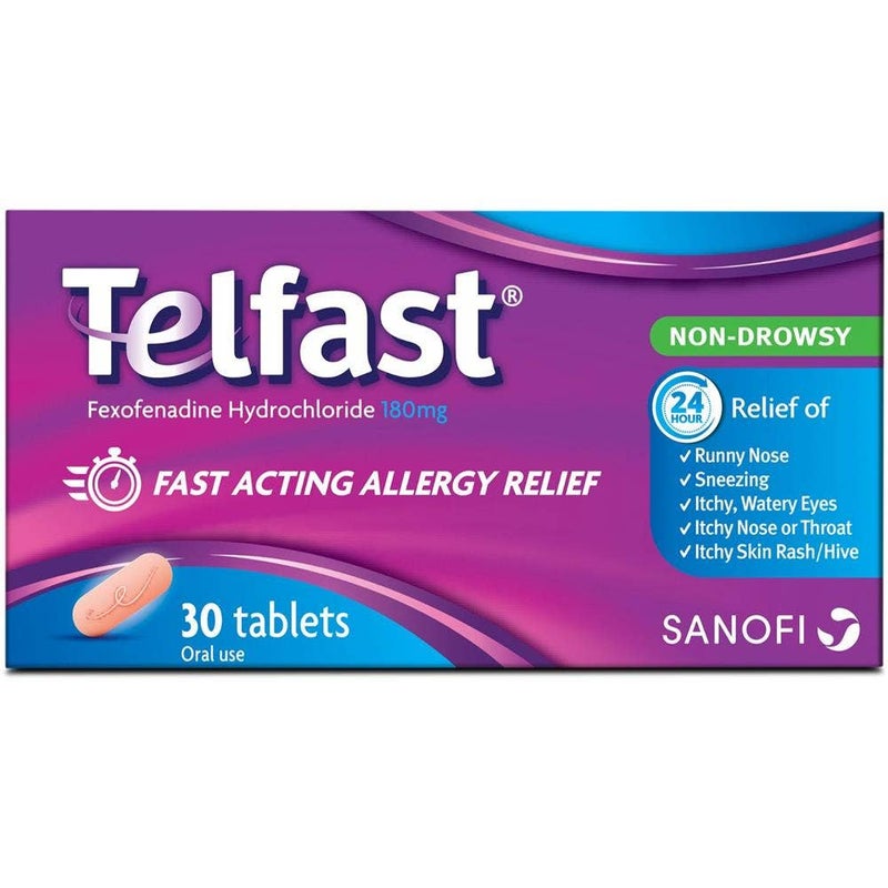 Telfast 180mg Anti-Allergy Tablets for Quick Allergy Relief 30's - Image 1
