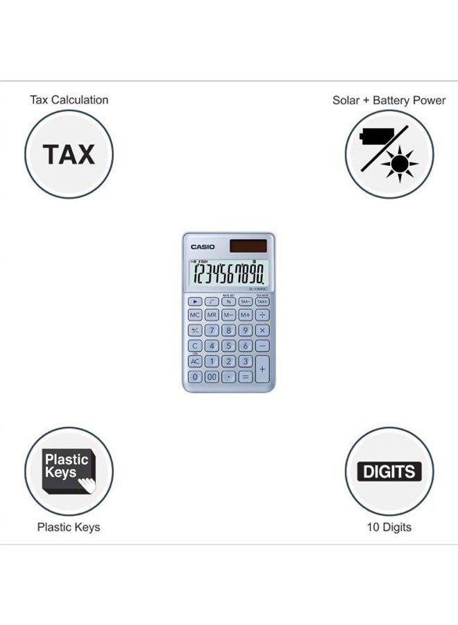 CASIO SL-310UC-LB-N-DC Portable Digital Calculator - Light Blue - Image 3