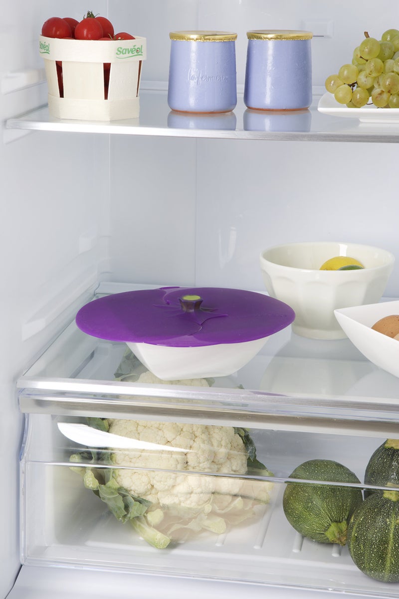 Charles Viancin - Eggplant Silicone Lid for Food Storage and Cooking - 8''/20cm - Airtight Seal on Any Smooth Rim Surface - BPA-Free - Oven, Microwave, Freezer, Stovetop and Dishwasher Safe - Image 5