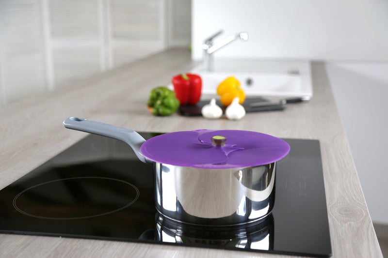 Charles Viancin - Eggplant Silicone Lid for Food Storage and Cooking - 8''/20cm - Airtight Seal on Any Smooth Rim Surface - BPA-Free - Oven, Microwave, Freezer, Stovetop and Dishwasher Safe - Image 2