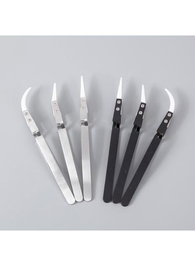Black Ceramic Tweezers Set Pack of 3 Reverse Locking Practical for Electronics - Image 4