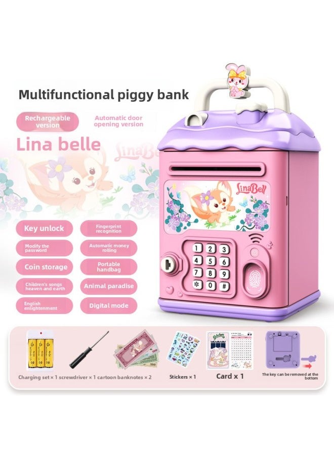 Children's Girls Kulomi Piggy Bank Can Access Only In And Out Of Boys Savings Password Box Wholesale-Color:Melody [key Unlocking⭐Password Fingerprint⭐Automatic Door Opening] Fast Charging Model  - Image 1