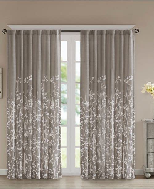 GOLDY 3D Floral Digital Printed Polyester Fabric Curtains for Bed Room Kids Room Living Room Color Grey WindowDoorLong Door DN149 4 x 5 Feet Size 48 60 x Inch Window 4 - Image 1