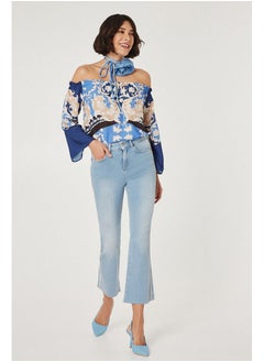Off shoulder printed blouse