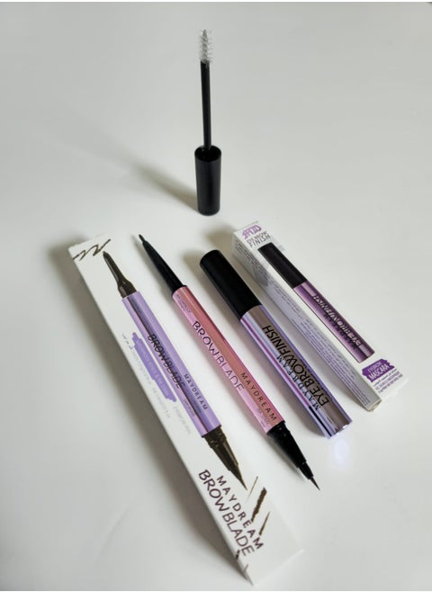 Long Lasting Waterproof Eyebrow Pencil with Clear Eyebrow Styling Gel Mascara