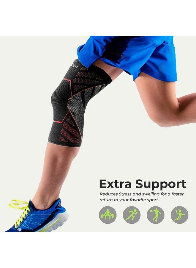 BOLDFIT Nylon Knee Support, Knee Caps, Knee Brace For Knee Pain Relief Products, Knee Pad Leg Sleeves, Gym Squats Knee Belt Knee Support For Men And Women-Red, M  - Image 5