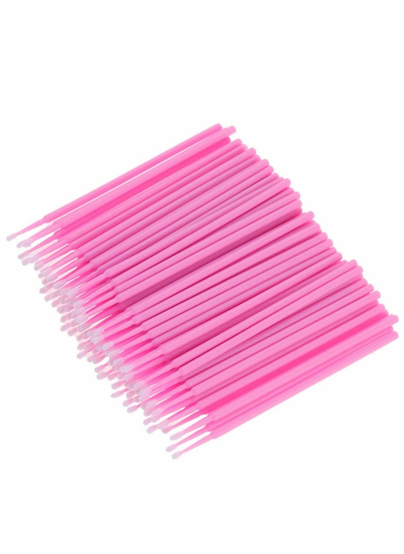Excefore - Micro Applicators Brushes, Disposable Eyelashes Extensions Micro Brush Swabs Mascara Wands Applicator Grafting Tool for Makeup Eyelash Application, Removal and Clean (Pink, 100PCS) - Image 1