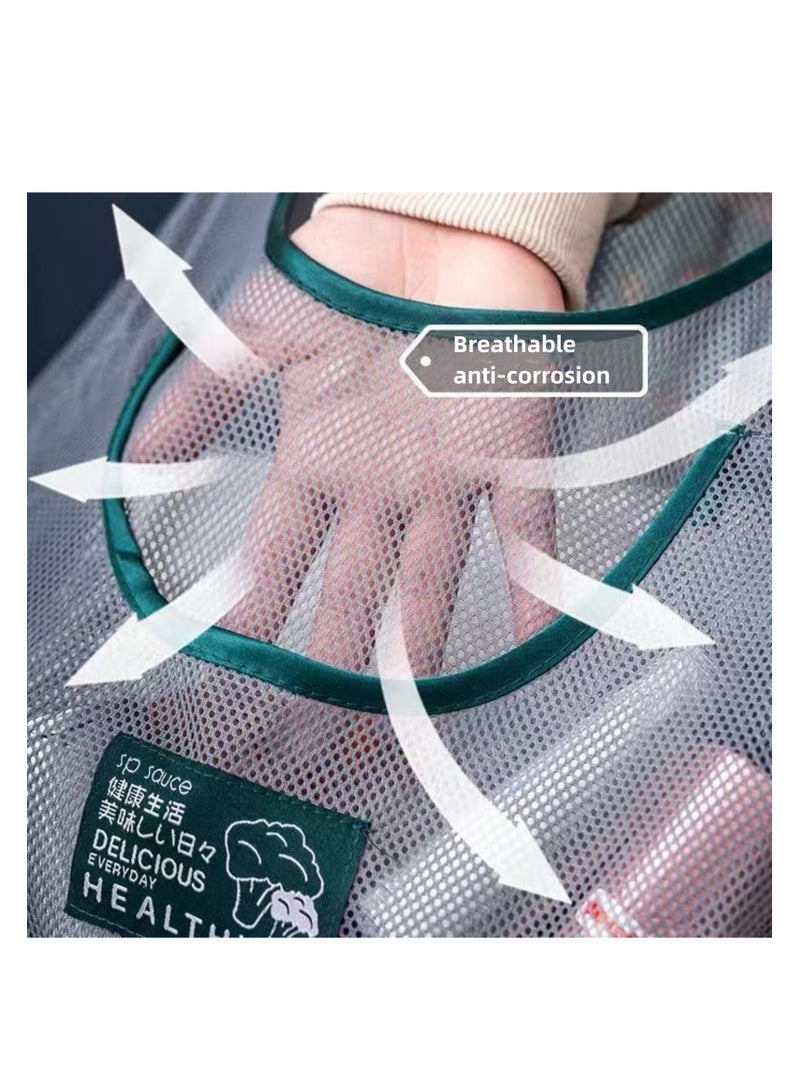 NOVOLAN 2Pcs Kitchen Storage Organizer Mesh Bag Storage Hanging Bag 2-Layer Hollow Breathable Green Onion Ginger Garlic Hand Carry Fruit & Vegetable Storage Bag Ideal for Storing Vegetables (beige) - Image 5