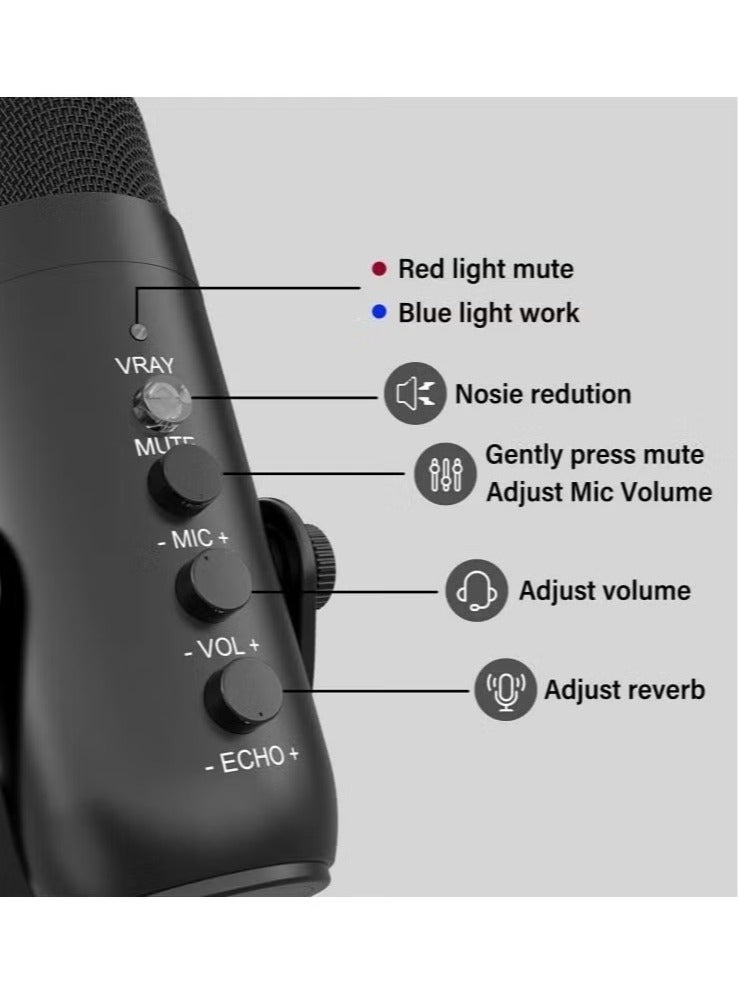 JMARY MC-PW8 USB Desktop Condenser Microphone - Image 4