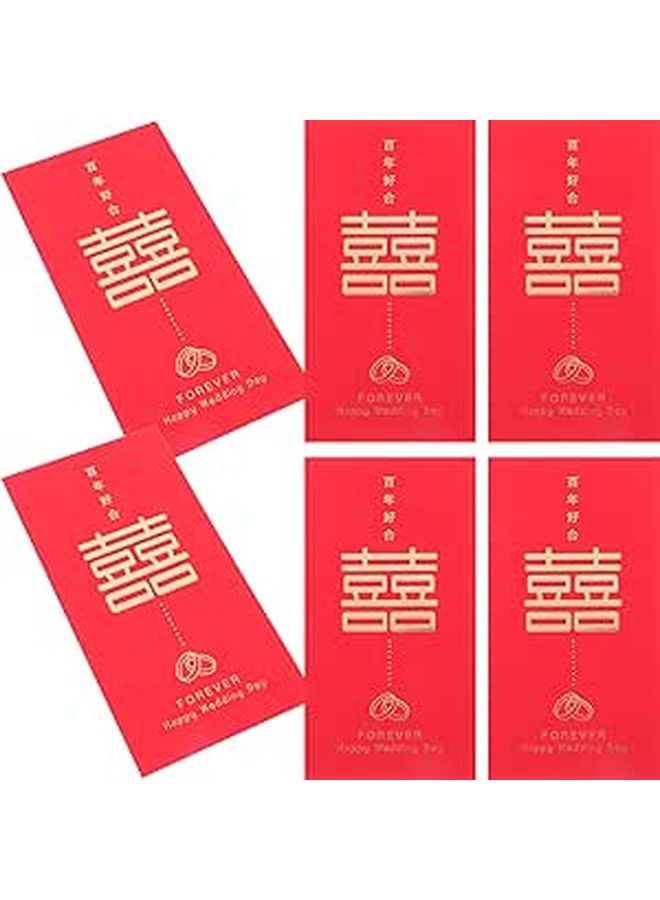 Traditional Chinese Wedding Red Envelopes Set Of 6 For Cash Gifts And Celebrations - Image 1