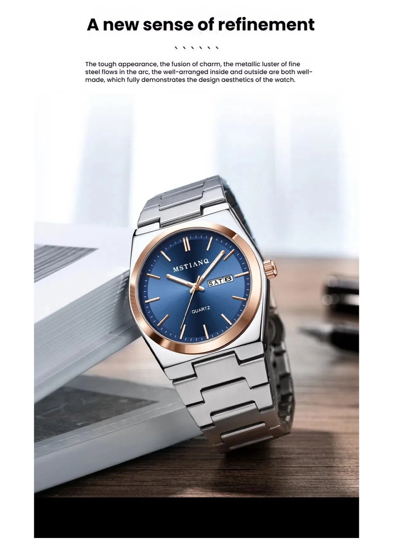 MSTIANQ Watches for Men Stainless Steel Quartz Water-Resistant Men's Watch  - Image 4