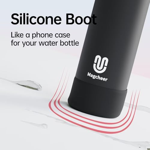 Magcheer Insulated Magnetic Water Bottle - Reusable Stainless Steel Bottle with MagSafe Compatible Phone Holder - Keeps Cold for 24 Hours - Perfect for Gym, Sports, and Travel - Black 24oz - Image 5