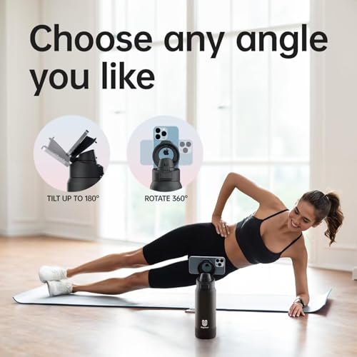 Magcheer Insulated Magnetic Water Bottle - Reusable Stainless Steel Bottle with MagSafe Compatible Phone Holder - Keeps Cold for 24 Hours - Perfect for Gym, Sports, and Travel - Black 24oz - Image 4