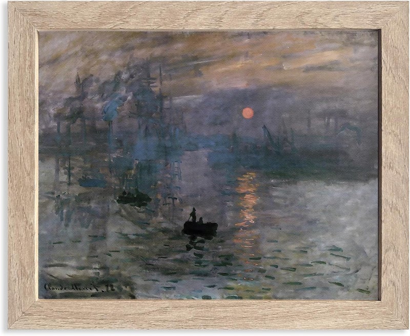 HoozGee Impression Sunrise Framed Wall Art Prints by Claude Monet - Image 1