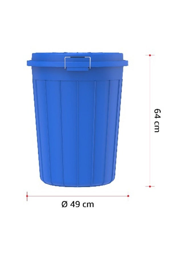 Cosmoplast 80L Round Plastic Drum With Lid (Blue)  - Image 4