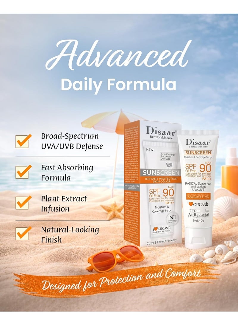 DISAAR SPF 90 Sunscreen – 2-Pack, Skin & Body Brightening, 40g Each - Image 4