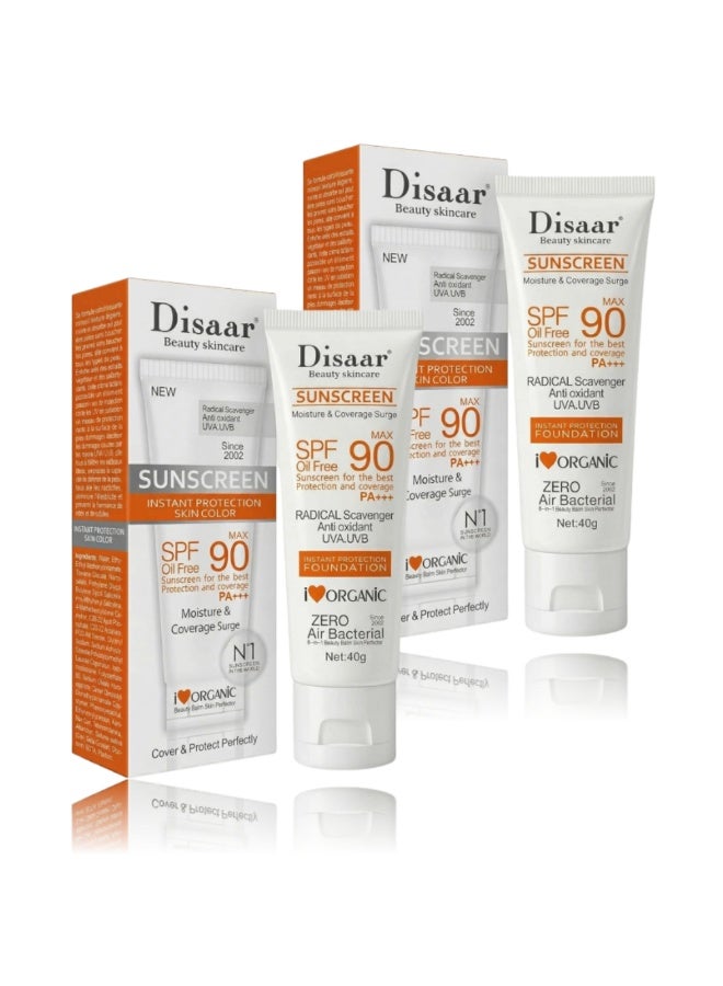 DISAAR SPF 90 Sunscreen – 2-Pack, Skin & Body Brightening, 40g Each - Image 1