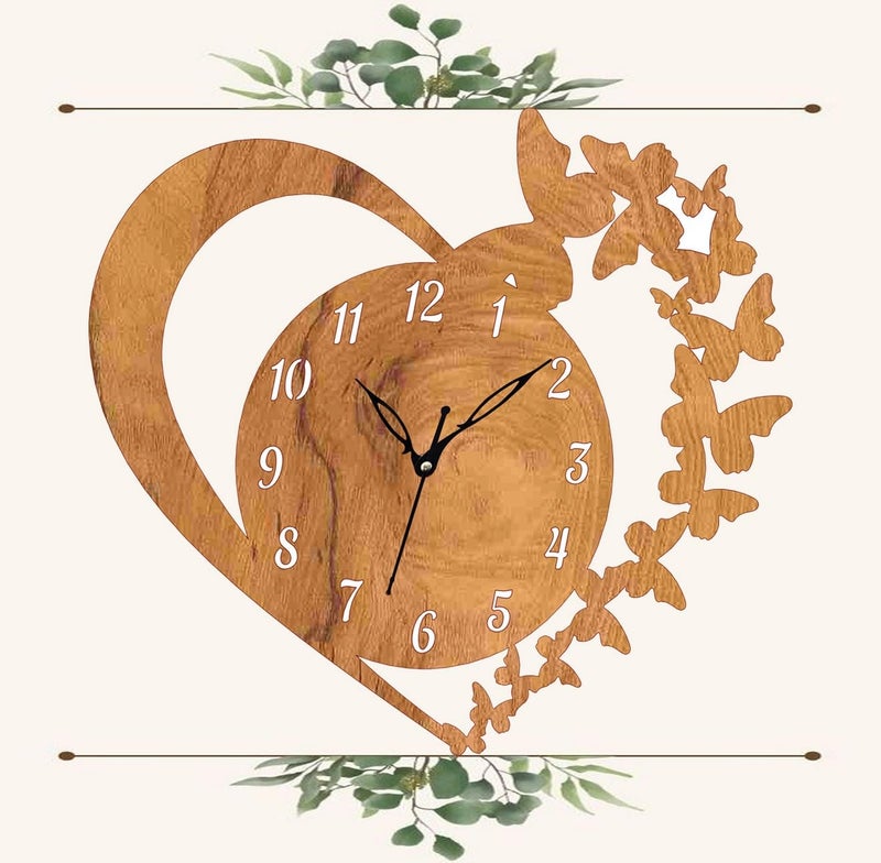 ADK Wooden Wall Clock MDF Designer Wall Watch Trendy Frameless Analog Hanging Home Decor Wall Clock for Bedroom Living Room Kitchen Drawing Room Office Standard 30 x 30 Cm 94 - Image 3