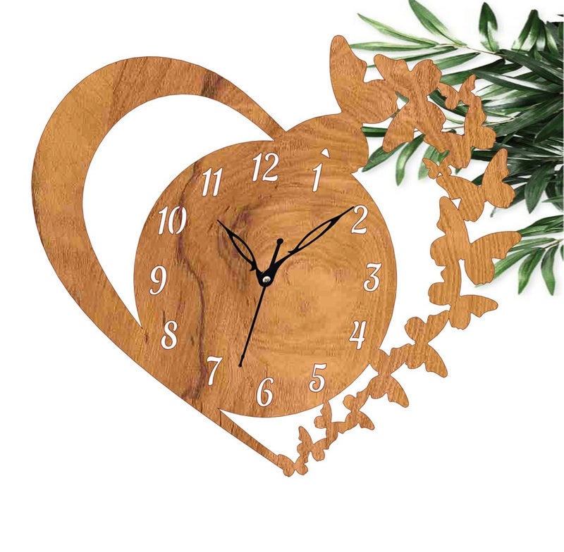 ADK Wooden Wall Clock MDF Designer Wall Watch Trendy Frameless Analog Hanging Home Decor Wall Clock for Bedroom Living Room Kitchen Drawing Room Office Standard 30 x 30 Cm 94 - Image 5