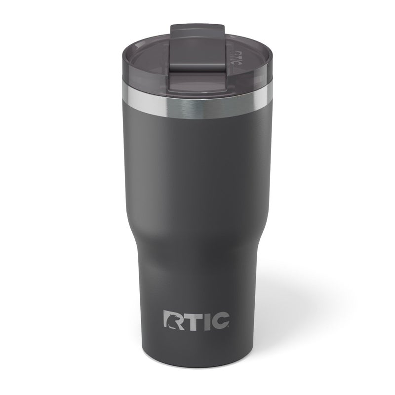RTIC 20oz Essential Tumbler with Lid Ceramic Lined Insulated Stainless Steel Metal Double Wall VacuumInsulation Travel Cup for Iced Coffee Tea Hot and Cold Drink Graphite