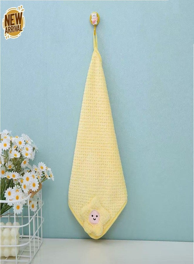 Closecret Soft Baby Washcloths with Cute Smiley Flower - Ultra Absorbent Newborn Face Towels, Gentle Baby Hand Towels for Bath & Feeding, Hanging Design, 6-Pack Multicolor - Image 5