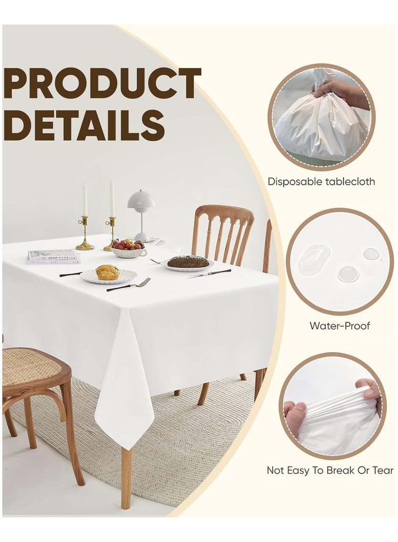 YIM-VIBEHAUS Disposable Table Cloth 137 x 274cm Table Cloths for Party, Plastic Tablecloths for Rectangle Tables, Waterproof & Sturdy Decorative Table Cover for Dining, Wedding, Outdoor - Image 2