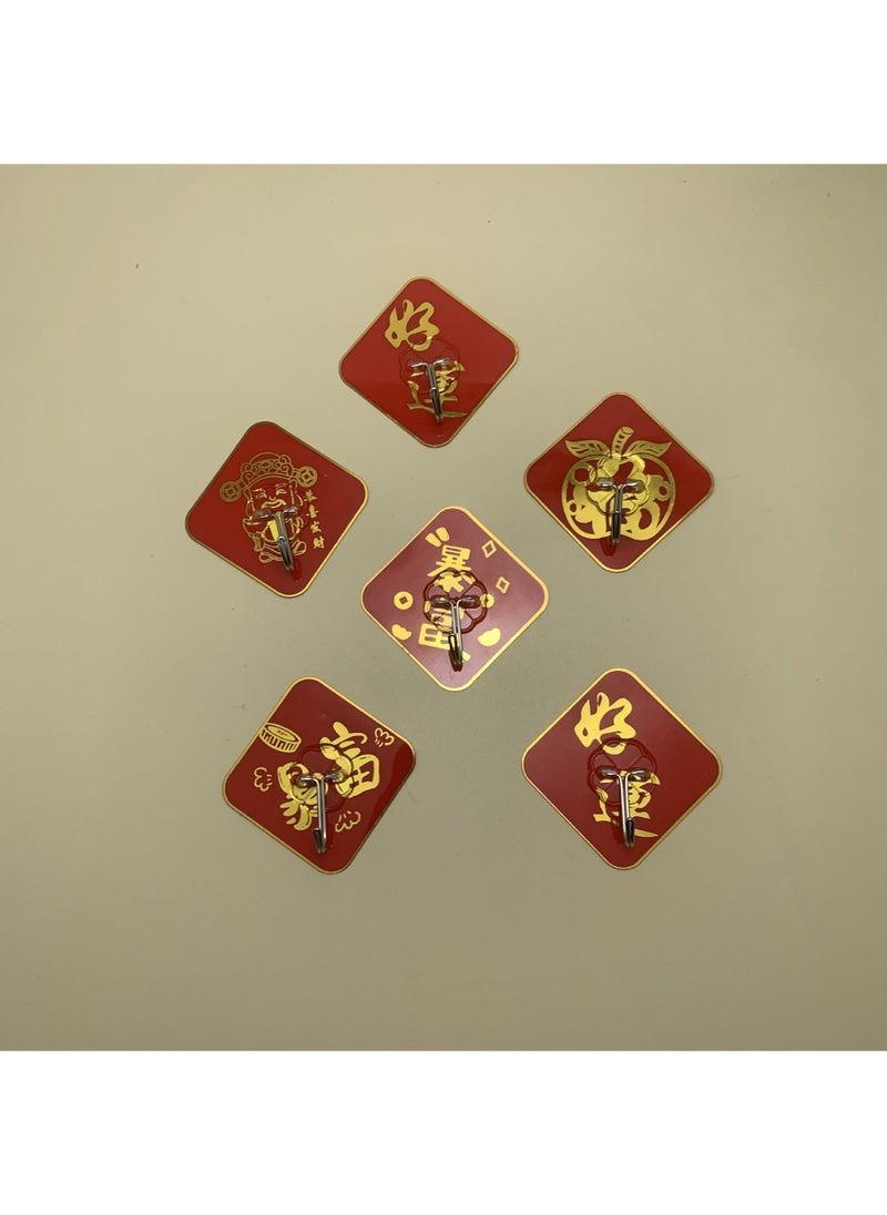 Adhesive Transparent Hooks No-Drill Hangers Strong Sticky Rich hook 6*6cm