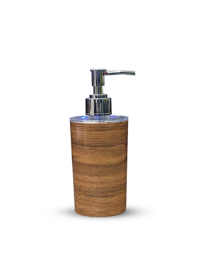Shenron Bathroom Accessories Set For Utility And Bathroom Decor | Liquid Soap Dispenser And Toothbrush Holder Combo Color- Wooden, Brown - Image 2