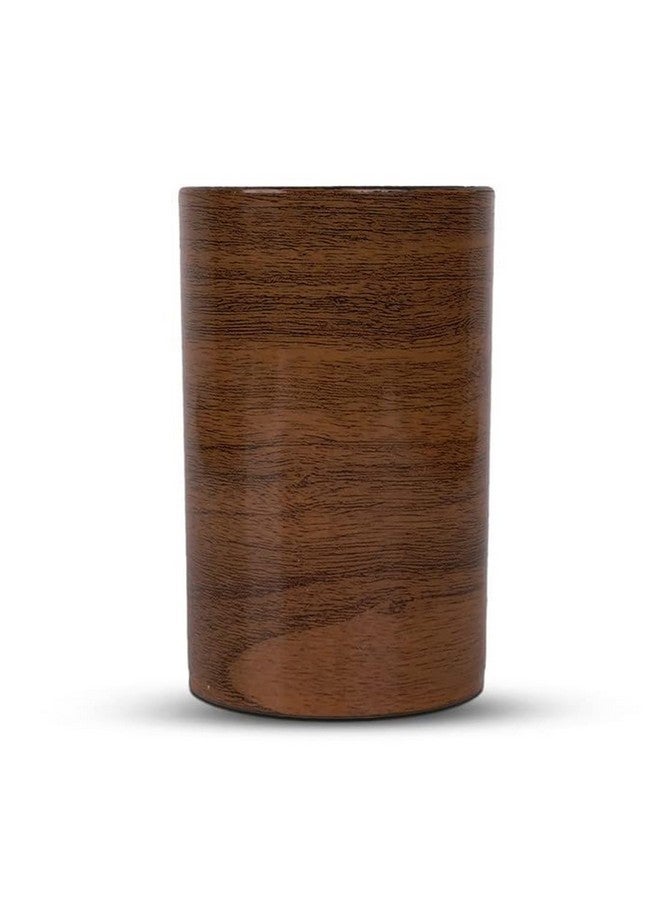 Shenron Bathroom Accessories Set For Utility And Bathroom Decor | Liquid Soap Dispenser And Toothbrush Holder Combo Color- Wooden, Brown - Image 5
