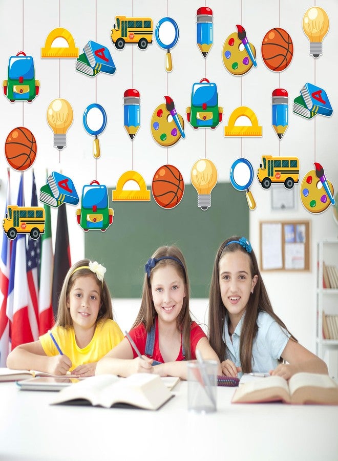 Lucleag مجموعة Lucleag من 45 قطعة من قصاصات ورقية لتزيين لوحات الإعلانات، تتضمن رسومات لحافلة مدرسية وأقلام رصاص، مثالية لتزيين أول يوم دراسي للمعلمين والمكاتب والفصول الدراسية والجدران والنوافذ. - Image 4