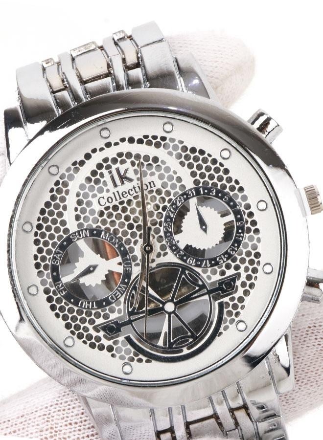 AK IK Men’s Casual Watch - Silver stainless steel band -IK26 - Image 4