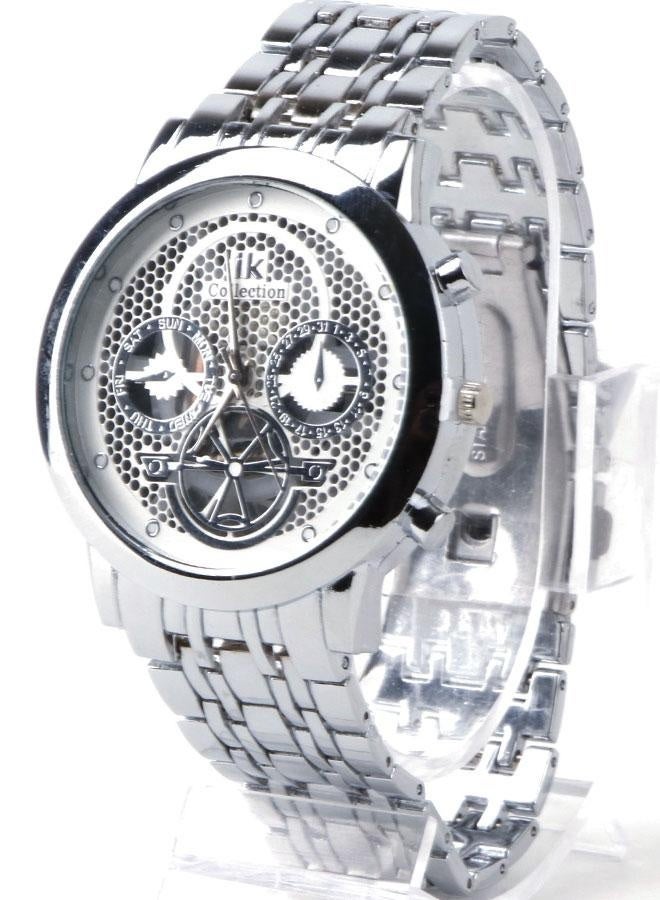AK IK Men’s Casual Watch - Silver stainless steel band -IK26 - Image 2