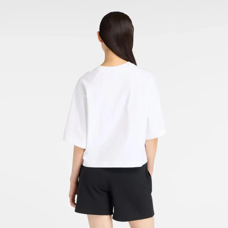 New Balance White Watercolor Pink Boxy T-Shirt for Women | Best Price UAE