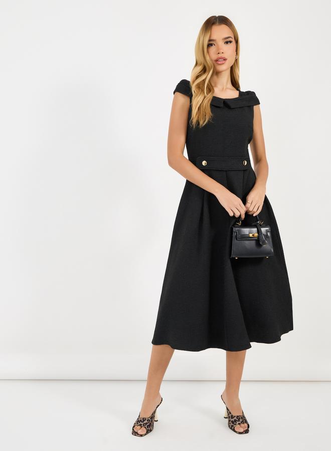 Styli Collared Textured Dress  - Image 1