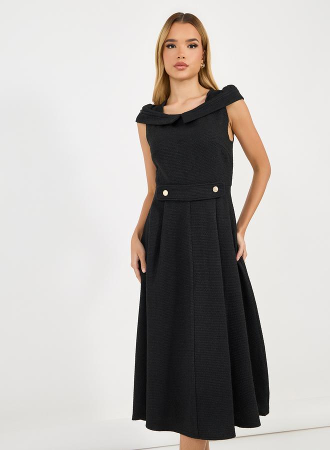 Styli Collared Textured Dress  - Image 2