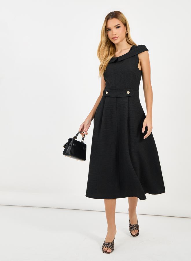 Styli Collared Textured Dress  - Image 4
