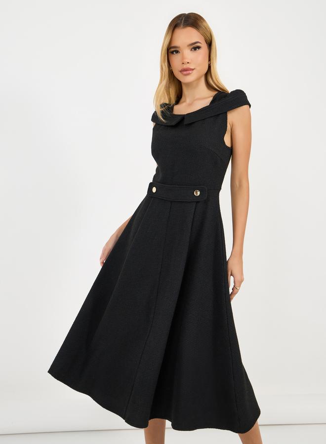 Styli Collared Textured Dress  - Image 5