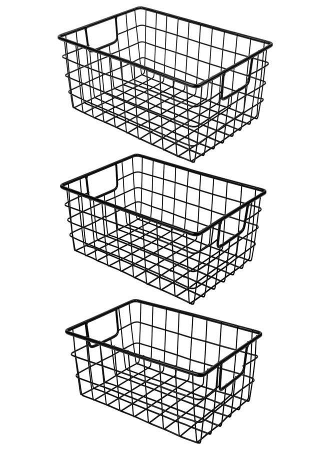 Wetheny Wire Baskets with Handles (Black) - Image 1