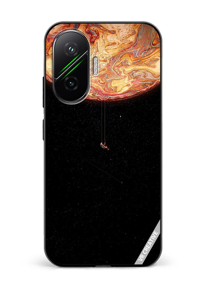Protective Case Cover For Xiaomi Poco F7 Black Galaxy Design Multicolour