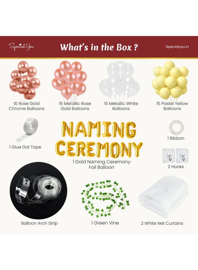 SpecialYou.in Naming Ceremony Decorations Kit ,Baby Name Revealing Decoration Items,Baby Naming Ceremony Decoration Items For Girl,Boy,Kids,Naming Ceremony Backdrop,Namkaran Ceremony Decoration-64 Pc - Image 3
