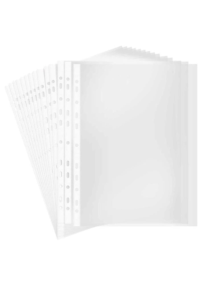 Aroma A4 Sheet Protectors 50 Micron – Durable Transparent Plastic Sleeves for Documents (Pack of 100) Clear A4 Document Protectors  Hole Punched Sleeves for Files and Binders Aroma A4 Sheet Protectors  High Quality Plastic Sleeves for Office and School Use  - Image 2