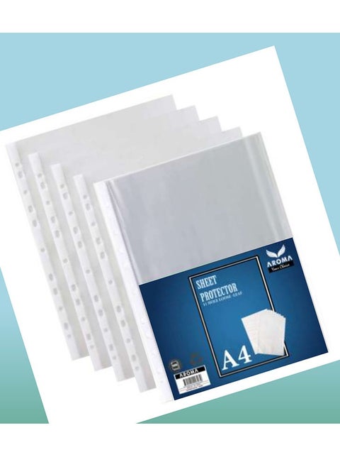 A4 Sheet Protectors 50 Micron – Durable Transparent Plastic Sleeves for Documents (Pack of 100) Clear A4 Document Protectors  Hole Punched Sleeves for Files and Binders Aroma A4 Sheet Protectors  High Quality Plastic Sleeves for Office and School Use